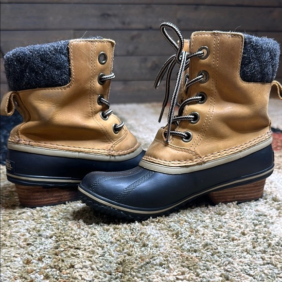 Sorel Waterproof Slimpack II Lace Boot Wool ELK/BLK Women's 7 ⭐️🎉 HOST PICK ⭐️🎉 - Picture 4 of 16